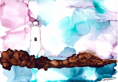 Dolphin Bay Lighthouse Wall Art Print