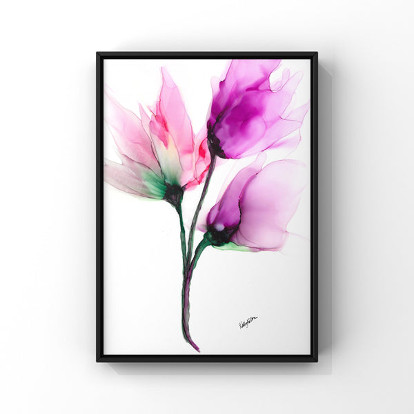 Purple Flowers Wall Art Print 8x10