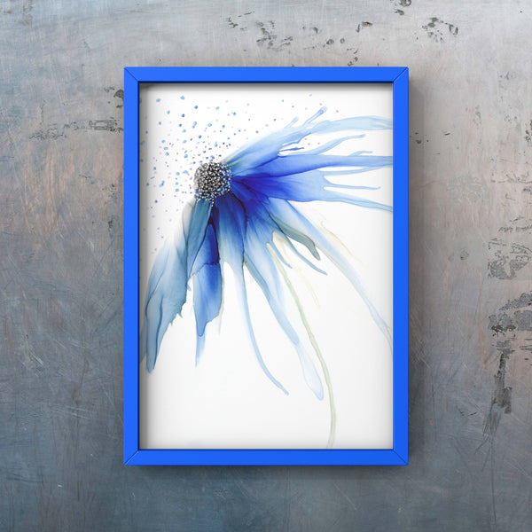 Blue Flower Wall Art Print 8x10