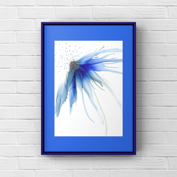 Blue Flower Wall Art Print 8x10