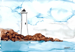 Baby Blues Lighthouse Wall Art Print