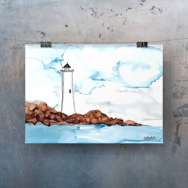 Baby Blues Lighthouse Wall Art Print