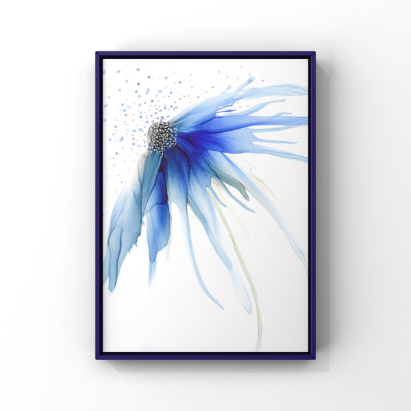 Blue Flower Wall Art Print 8x10