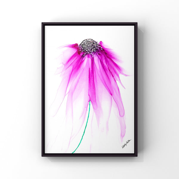 Pink Flower Wall Art Print 8x10