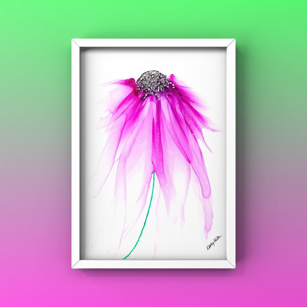 Pink Flower Wall Art Print 8x10