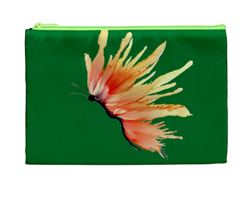 Fierce Orange Butterfly Cosmetic Bag