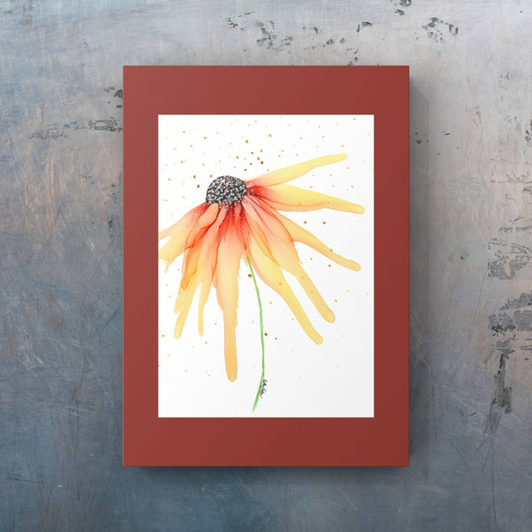 Orange Flower Wall Art Print 8x10