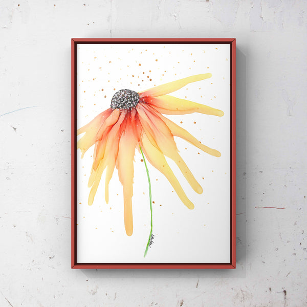 Orange Flower Wall Art Print 8x10