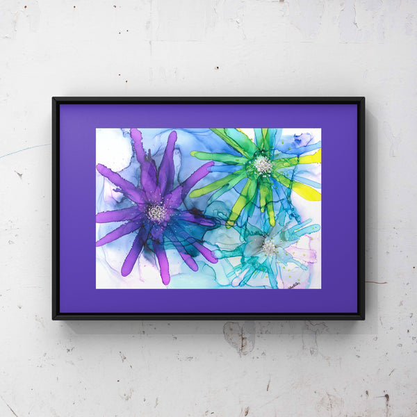 Pin Wheel Flowers Wall Art Print 8x10