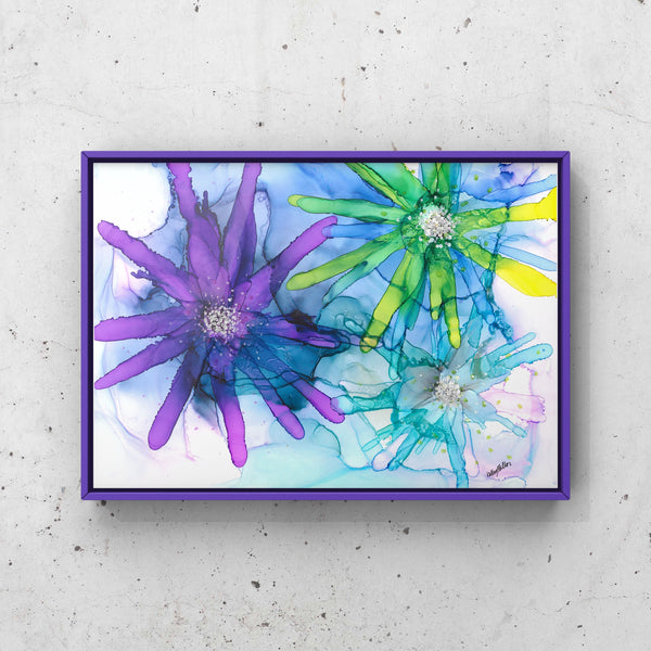 Pin Wheel Flowers Wall Art Print 8x10