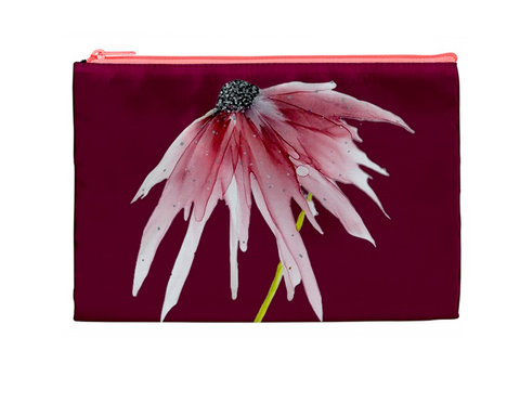 Rosewood Pink Flower Cosmetic Bag