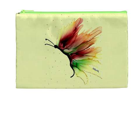 Yellow Rosewood Butterfly Cosmetic Bag