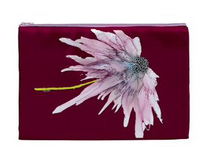 Pink/Blue on Burgundy Cosmetic Bag