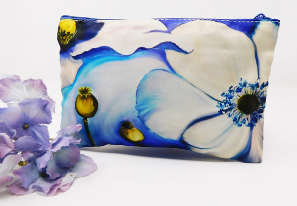 White Flowers Cosmetic Bag