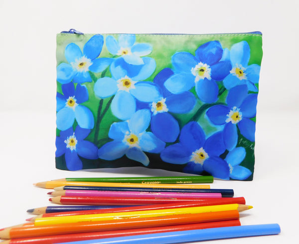 Forget Me Nots Flower Floral Cosmetic Bag