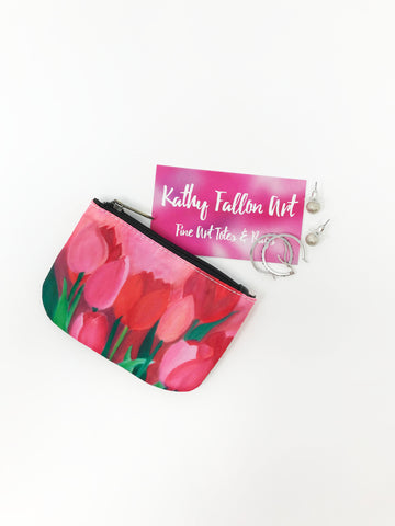 Pink Tulips Coin Purse