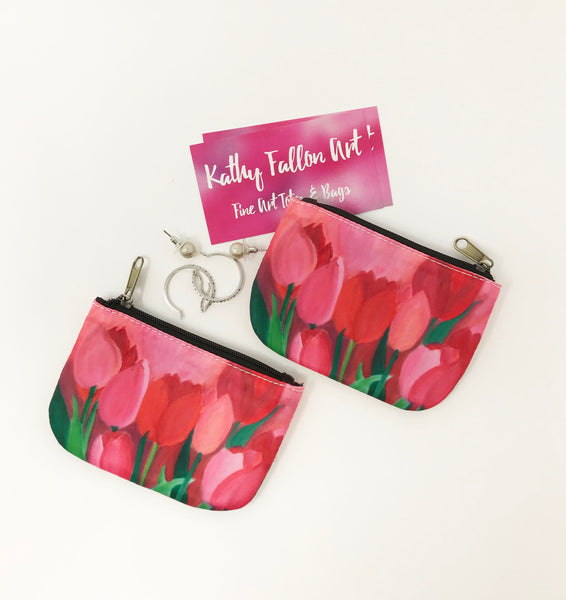 Pink Tulips Coin Purse