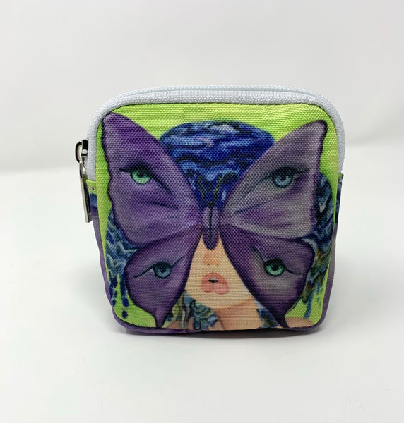 Fairy Butterfly Girl Mini Square Pouch