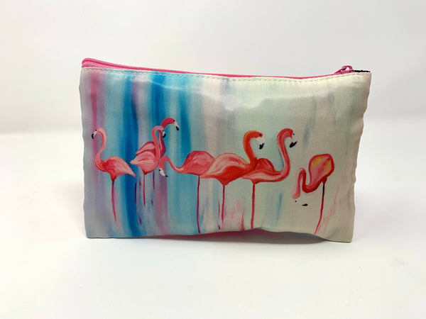 Flock of Pink Flamingo's Cosmetic Bag