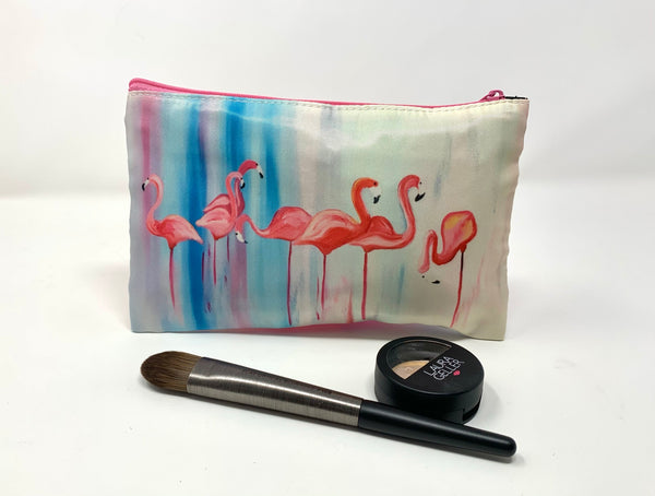 Flock of Pink Flamingo's Cosmetic Bag