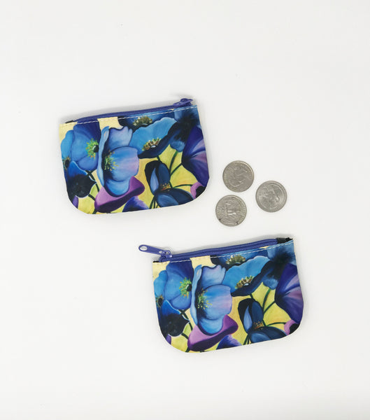 Big Blue Flowers Coin Purse