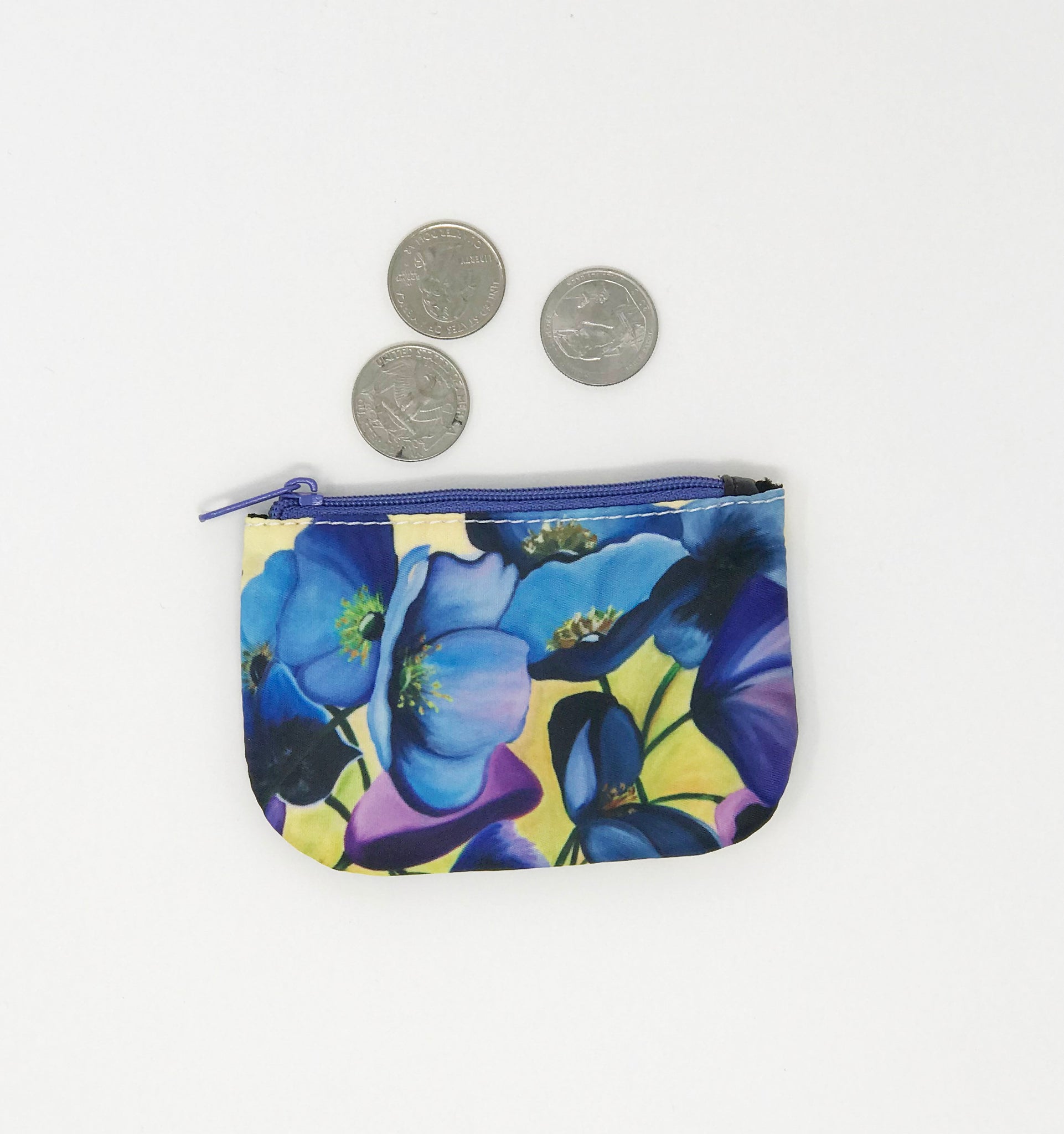 Big Blue Flowers Coin Purse