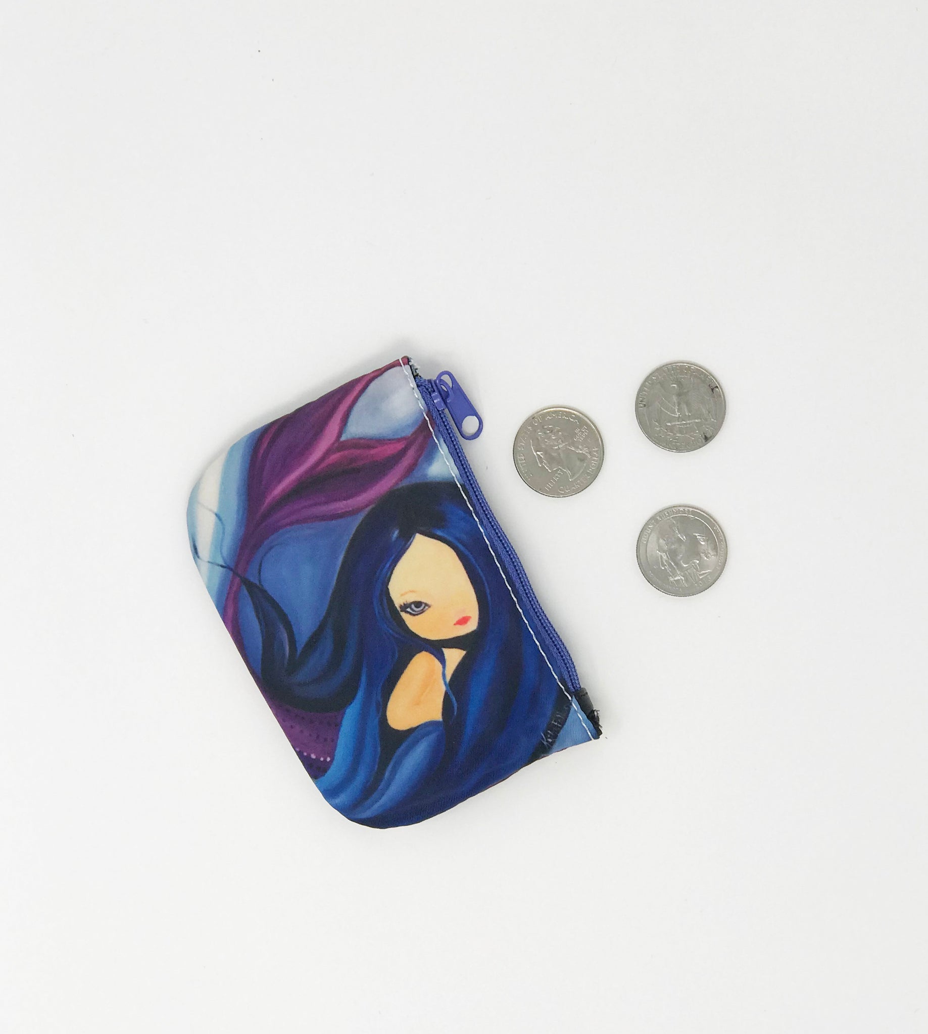 Mermaid Purple Hair Coin Purse