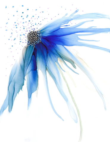 Blue Flower Wall Art Print 8x10