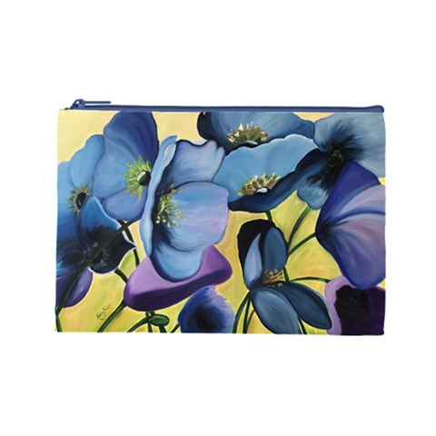 Big Blue Flowers Cosmetic Bag