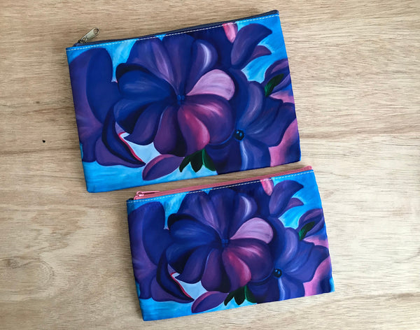 Purple Flowers Cosmetic Bag