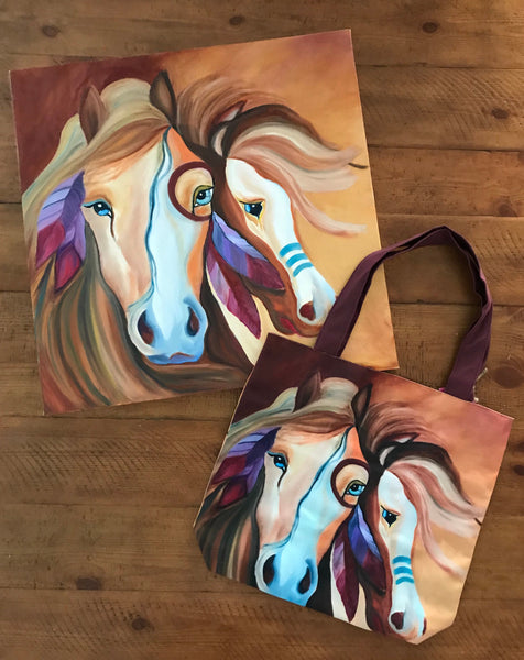 Native American Horse Tote Bag