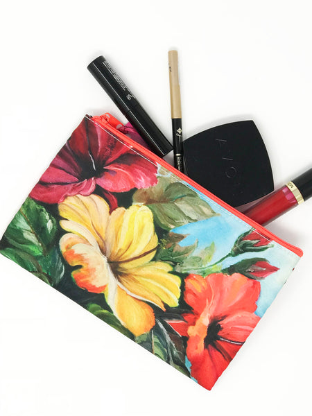 Hibiscus Flowers Cosmetic Bag