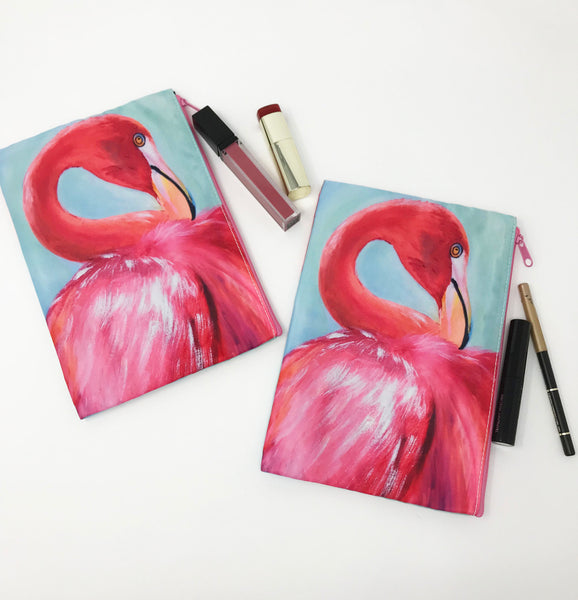 Pink Flamingo Cosmetic Bag