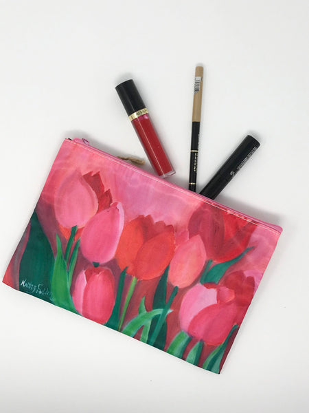 Tulips Pink Cosmetic Bag