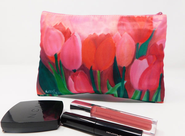 Tulips Pink Cosmetic Bag