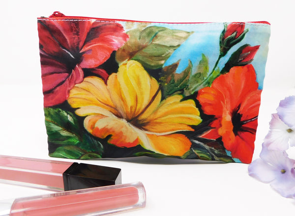 Hibiscus Flowers Cosmetic Bag