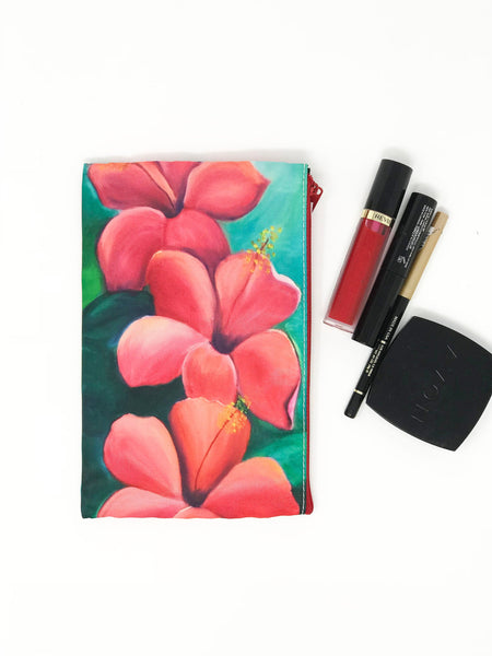 Hibiscus Red Cosmetic Bag