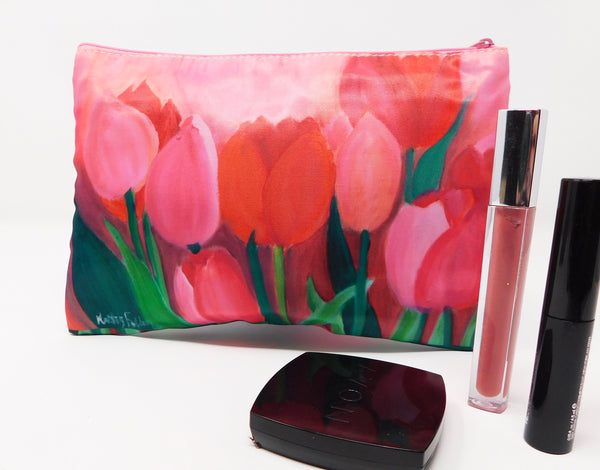 Tulips Pink Cosmetic Bag