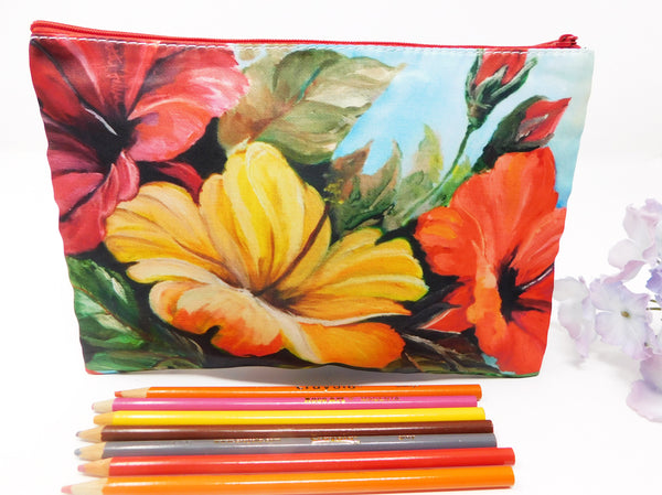 Hibiscus Flowers Cosmetic Bag