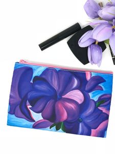 Purple Flowers Cosmetic Bag