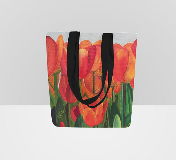 Orange Tulips Tote Bag