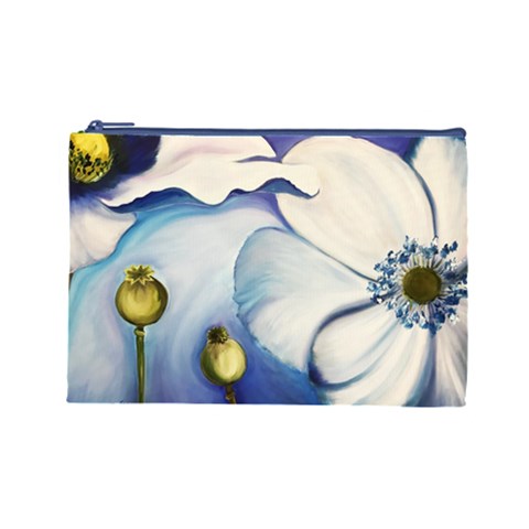 White Flowers Cosmetic Bag